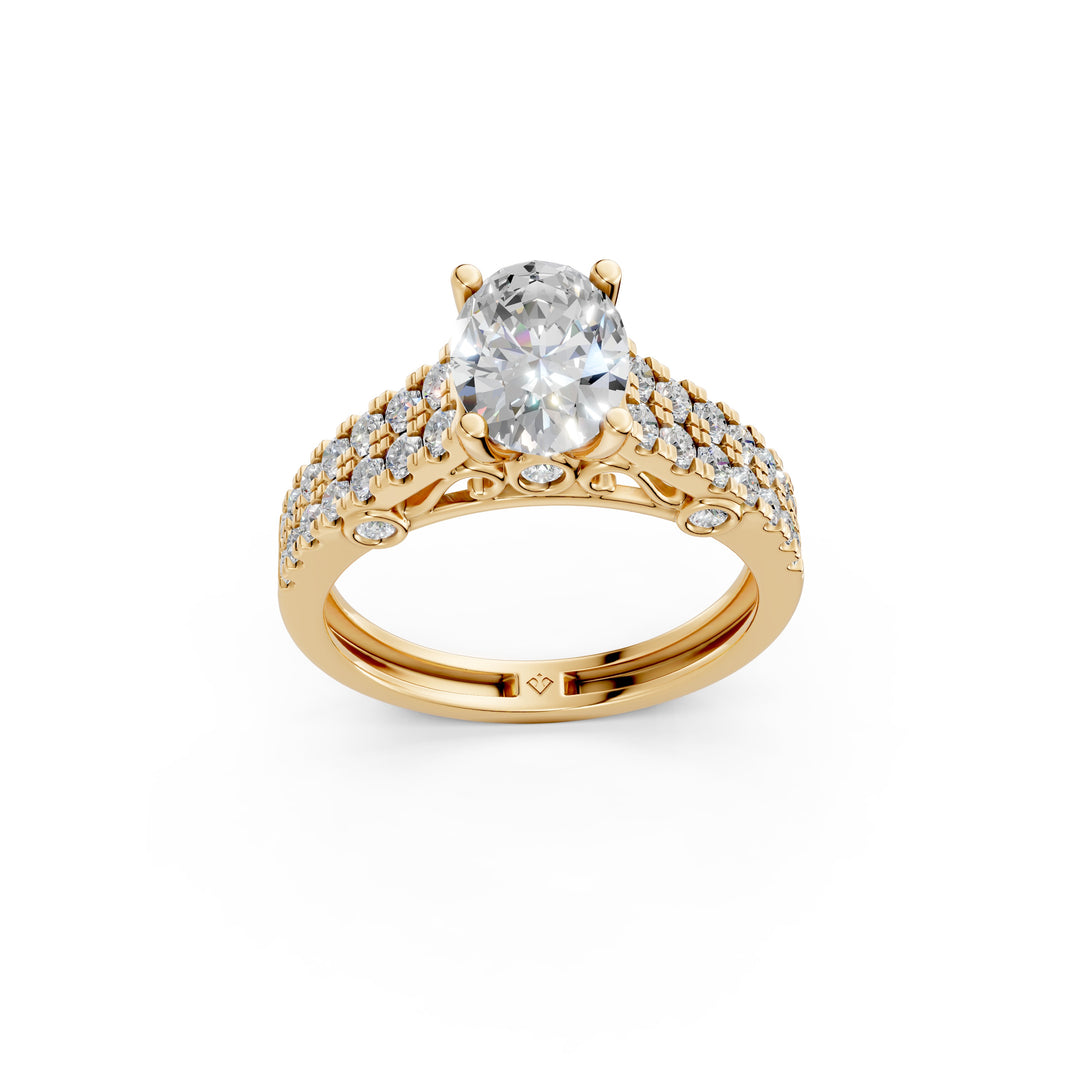 Romy Oval Solitaire Diamond Ladies Ring