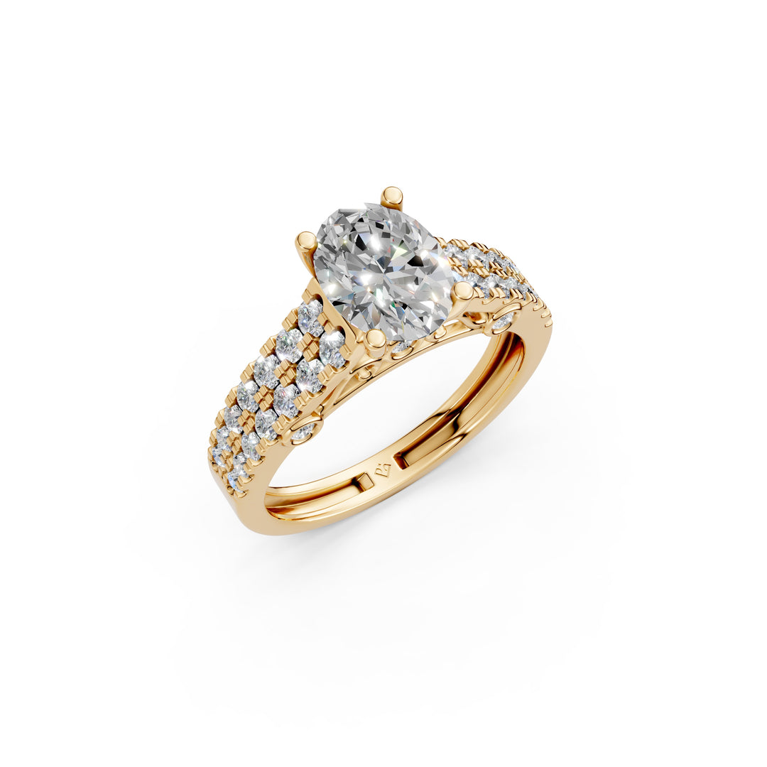 Romy Oval Solitaire Diamond Ladies Ring