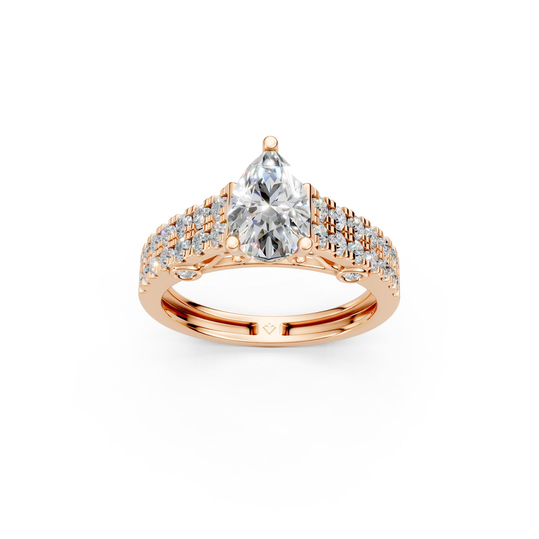 Skye Pear Solitaire Diamond Ladies Ring