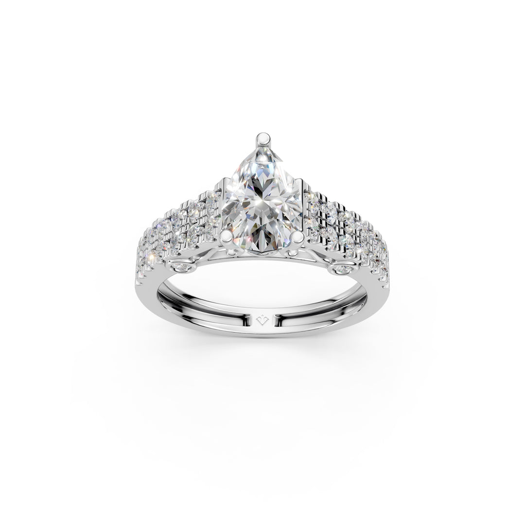 Skye Pear Solitaire Diamond Ladies Ring