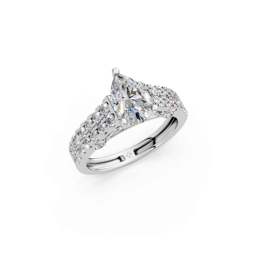 Skye Pear Solitaire Diamond Ladies Ring