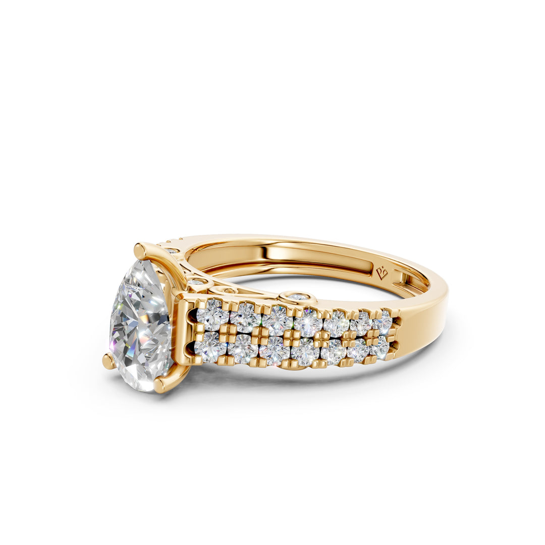 Skye Pear Solitaire Diamond Ladies Ring