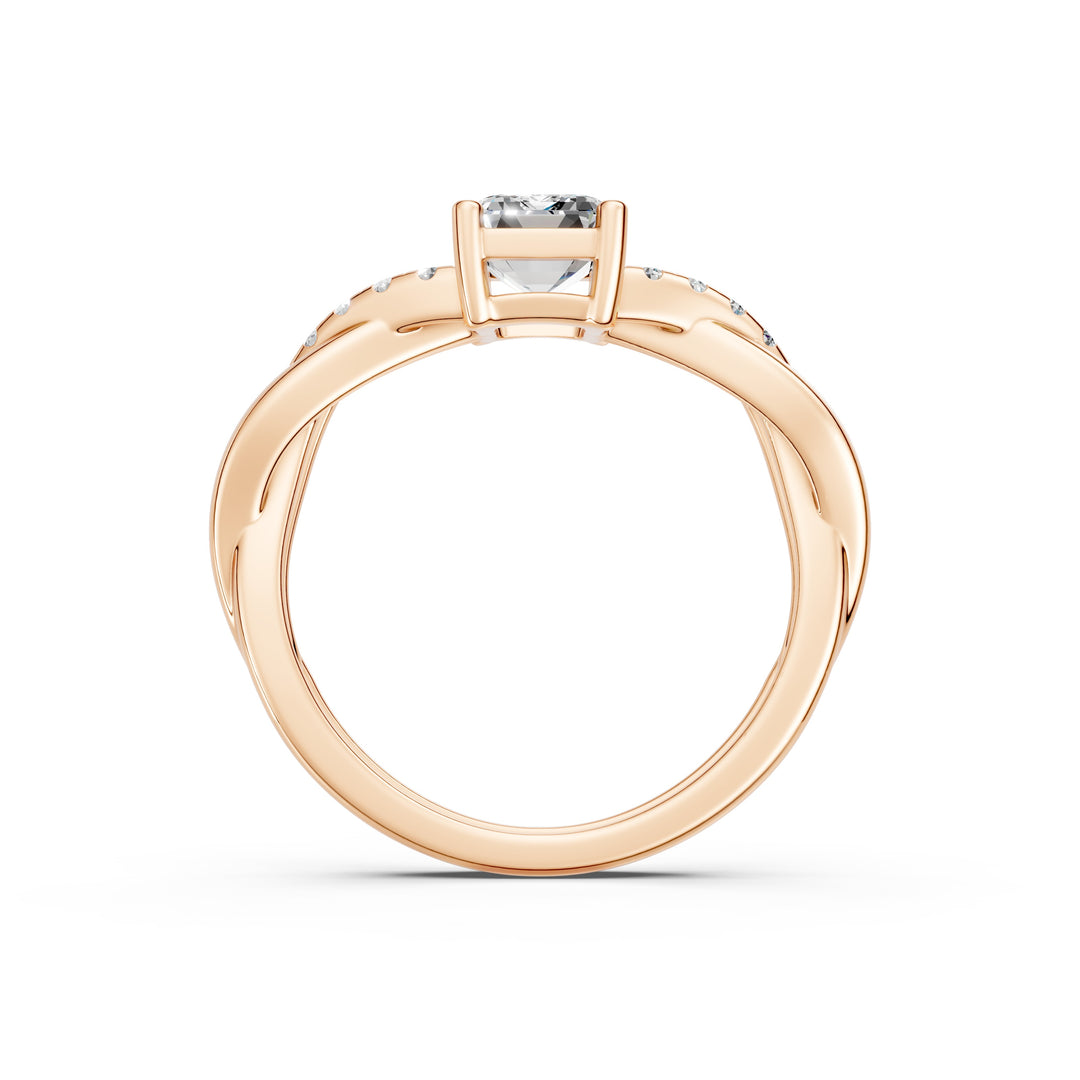 Emery Emerald Solitaire Diamond Ladies Ring