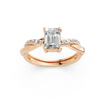 Load image into Gallery viewer, Emery Emerald Solitaire Diamond Ladies Ring

