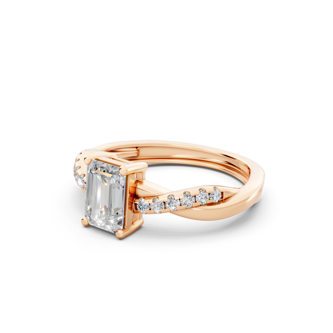 Emery Emerald Solitaire Diamond Ladies Ring