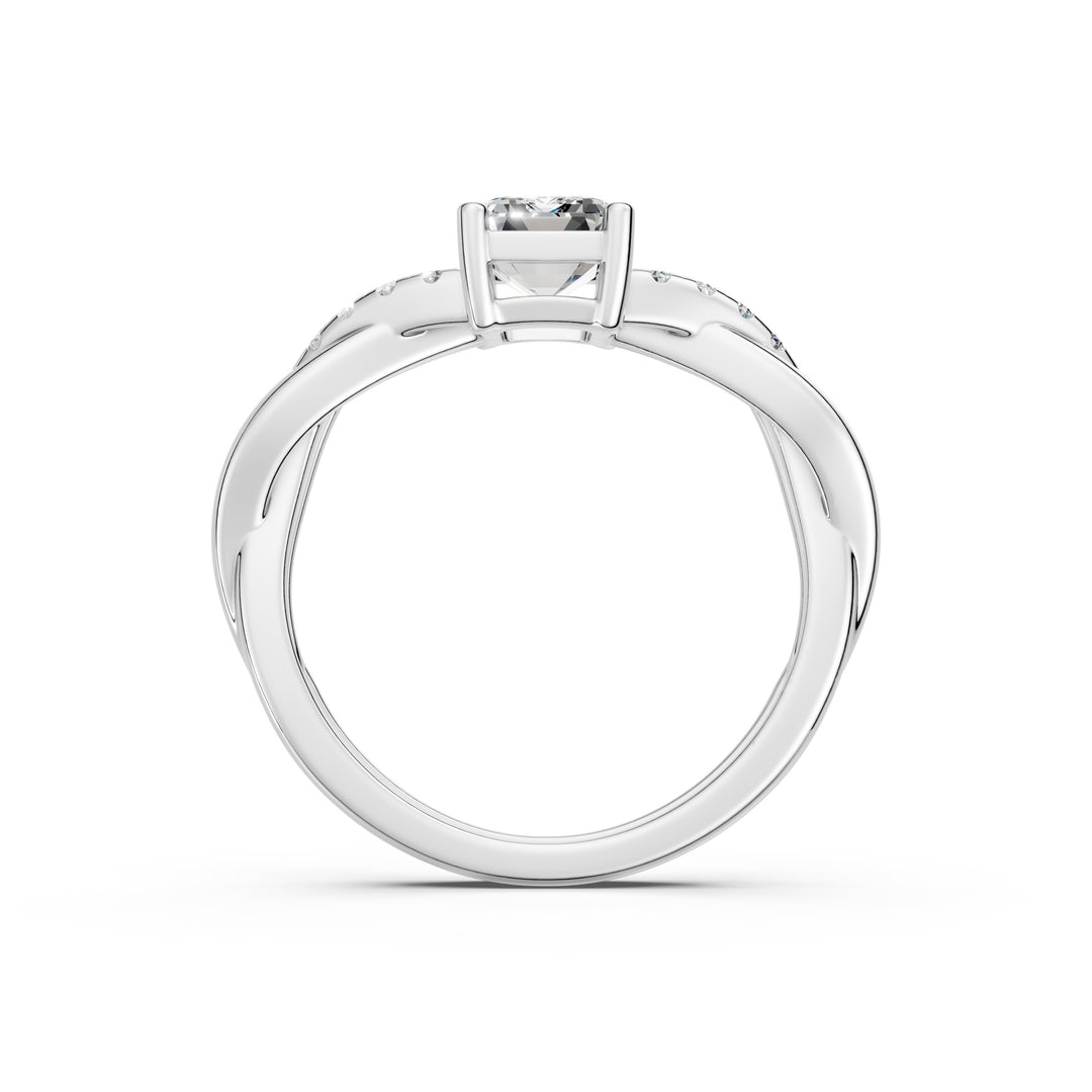 Emery Emerald Solitaire Diamond Ladies Ring