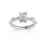 Load image into Gallery viewer, Emery Emerald Solitaire Diamond Ladies Ring
