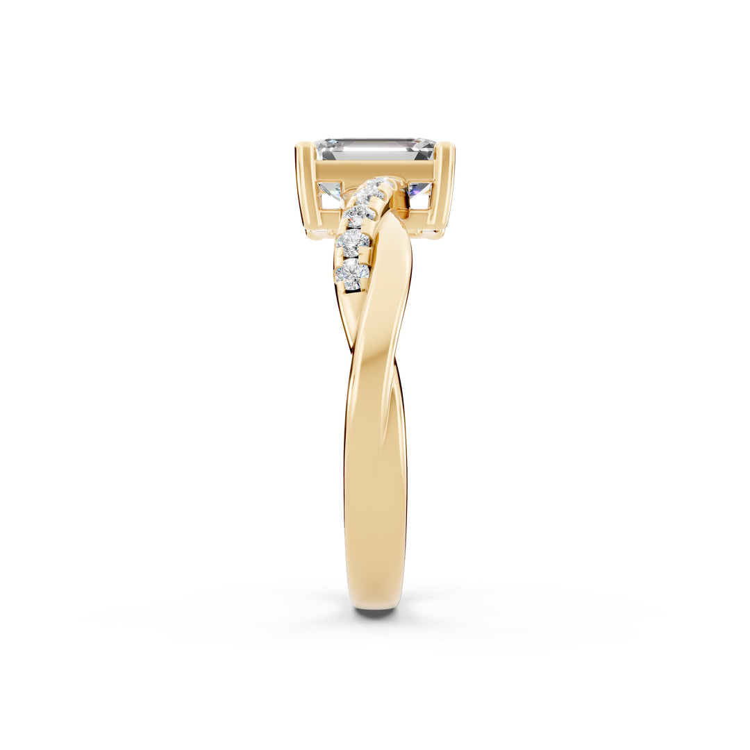 Emery Emerald Solitaire Diamond Ladies Ring