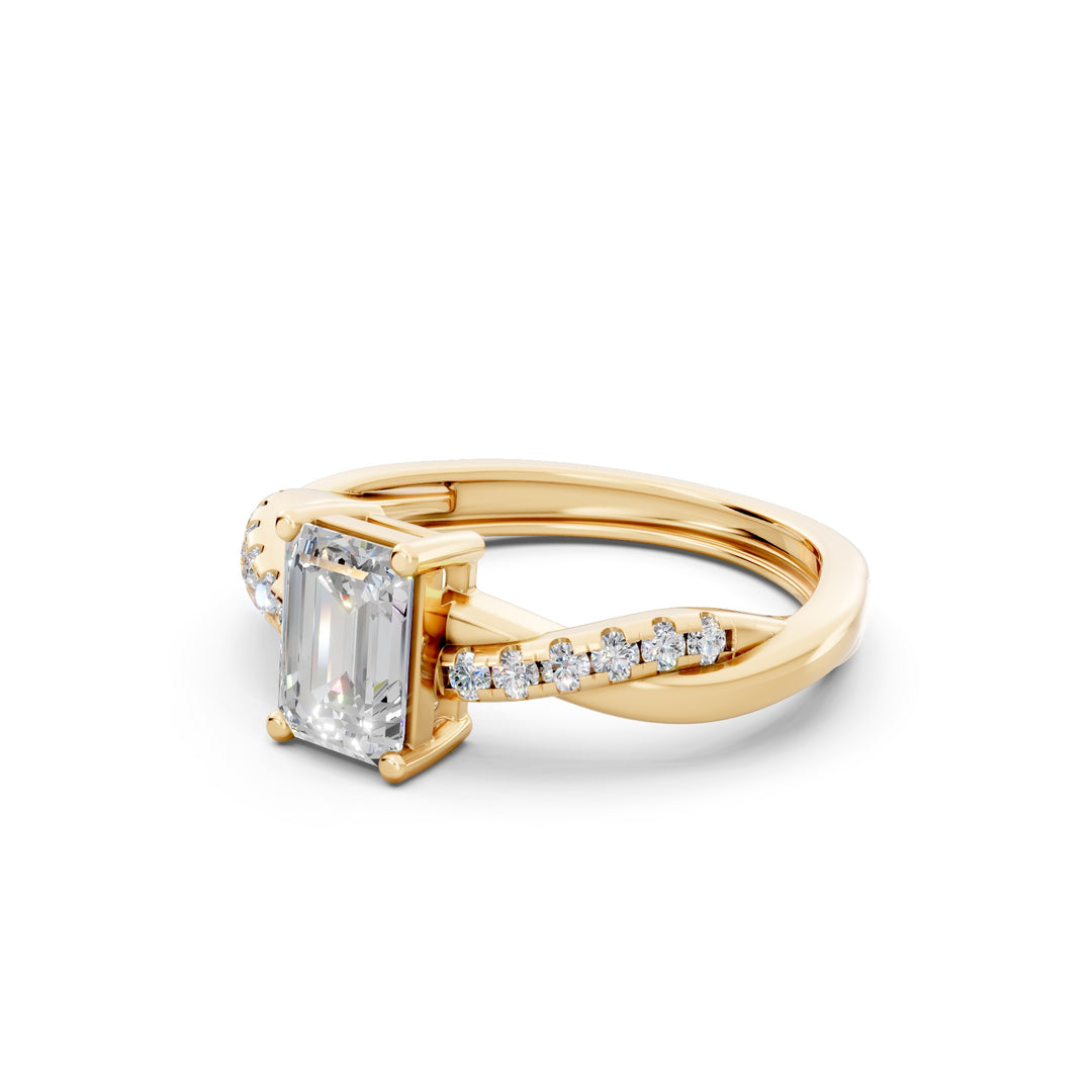 Emery Emerald Solitaire Diamond Ladies Ring