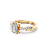 Load image into Gallery viewer, Emery Emerald Solitaire Diamond Ladies Ring
