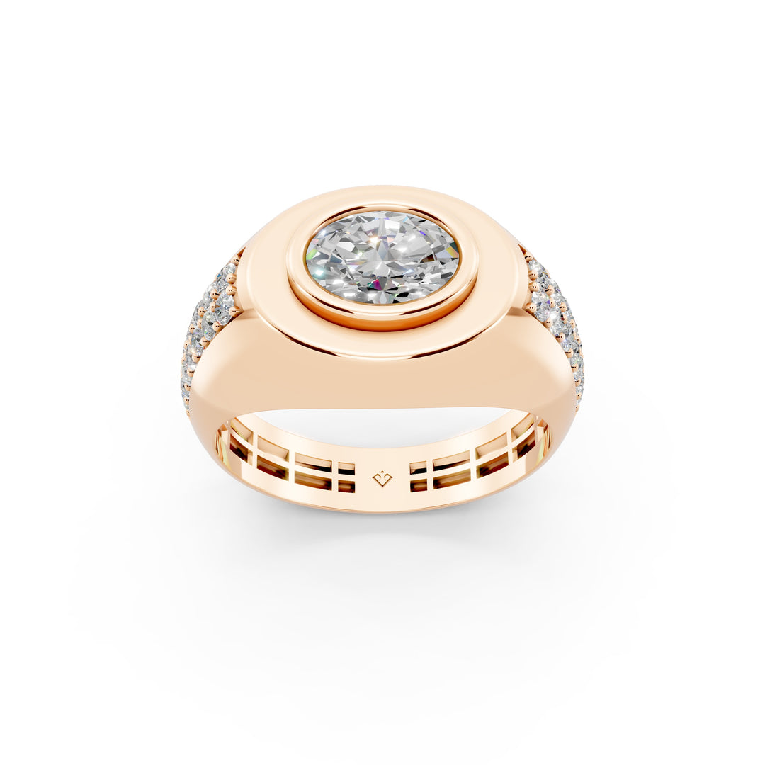 Malay Oval Solitaire Gents Ring