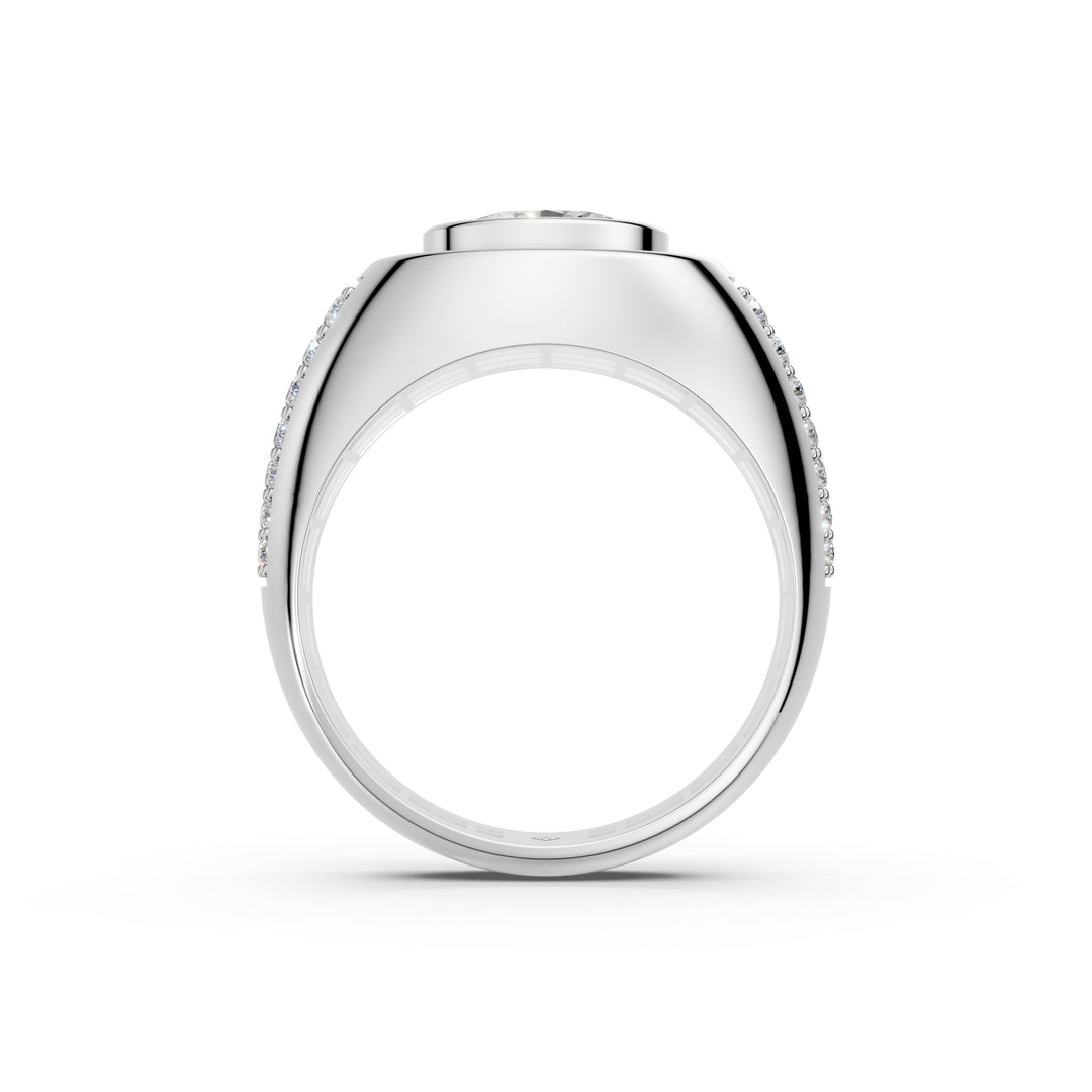 Malay Oval Solitaire Gents Ring