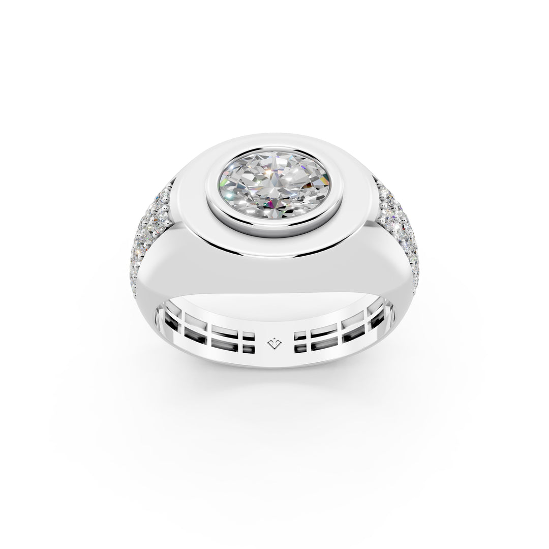 Malay Oval Solitaire Gents Ring