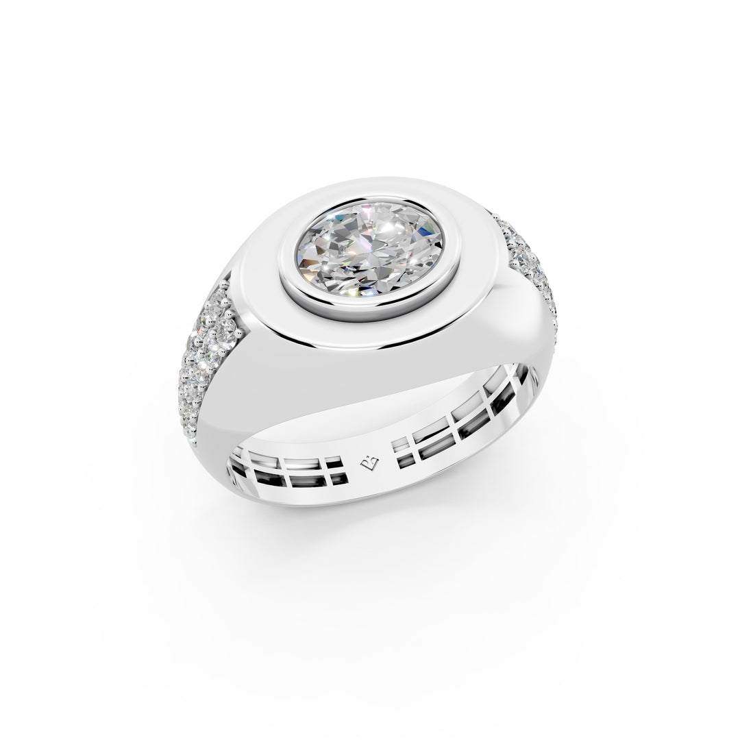 Malay Oval Solitaire Gents Ring