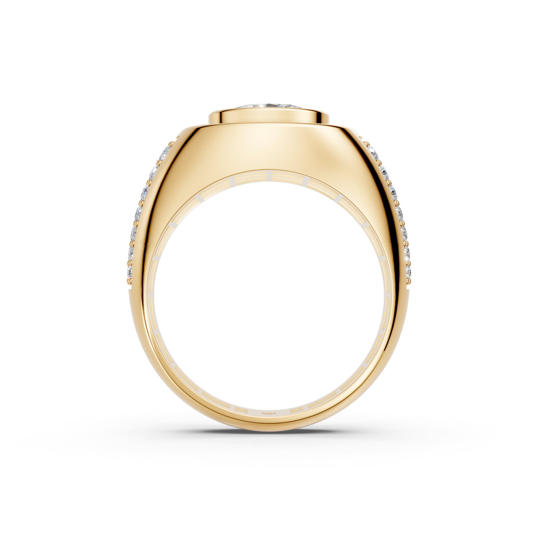 Malay Oval Solitaire Gents Ring