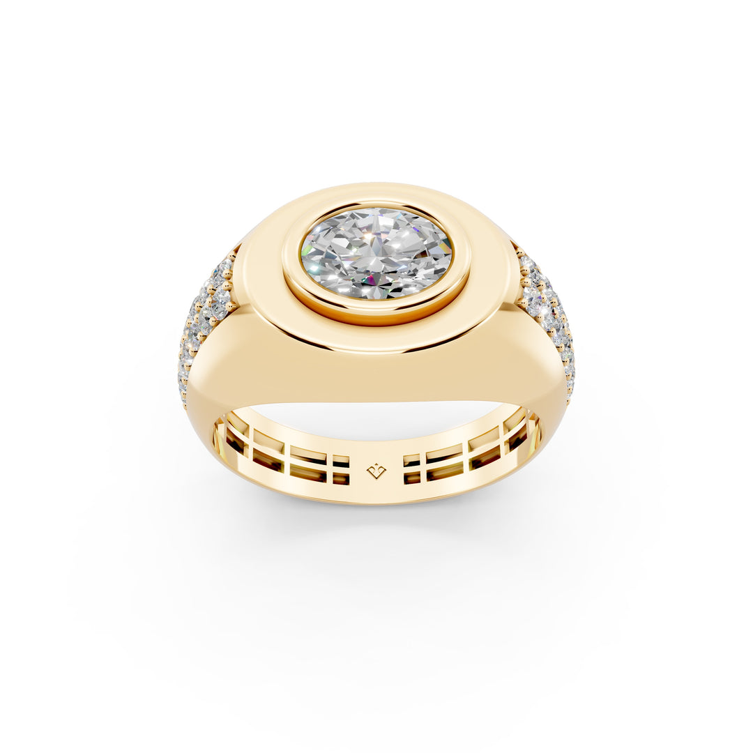 Malay Oval Solitaire Gents Ring