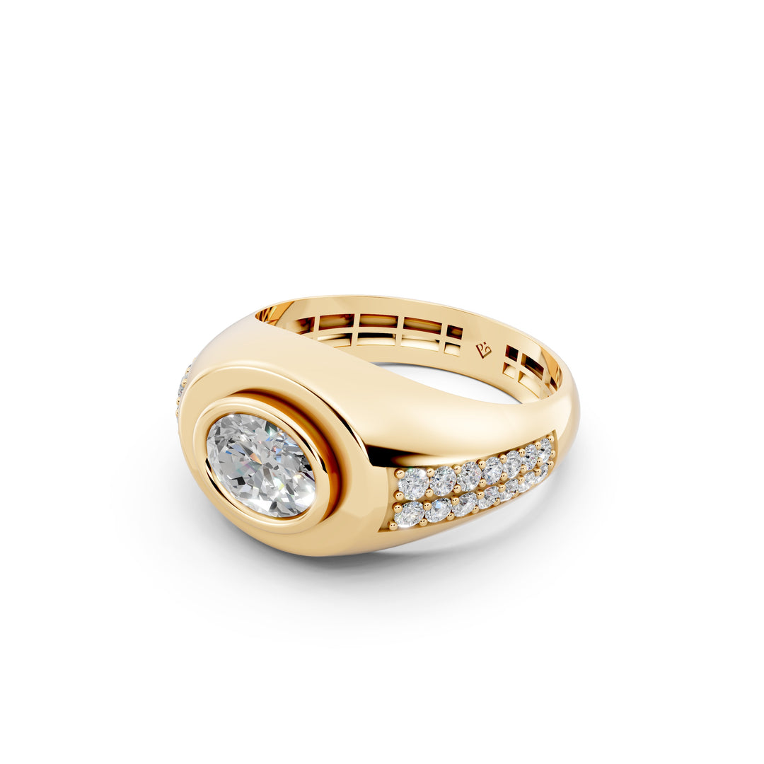 Malay Oval Solitaire Gents Ring