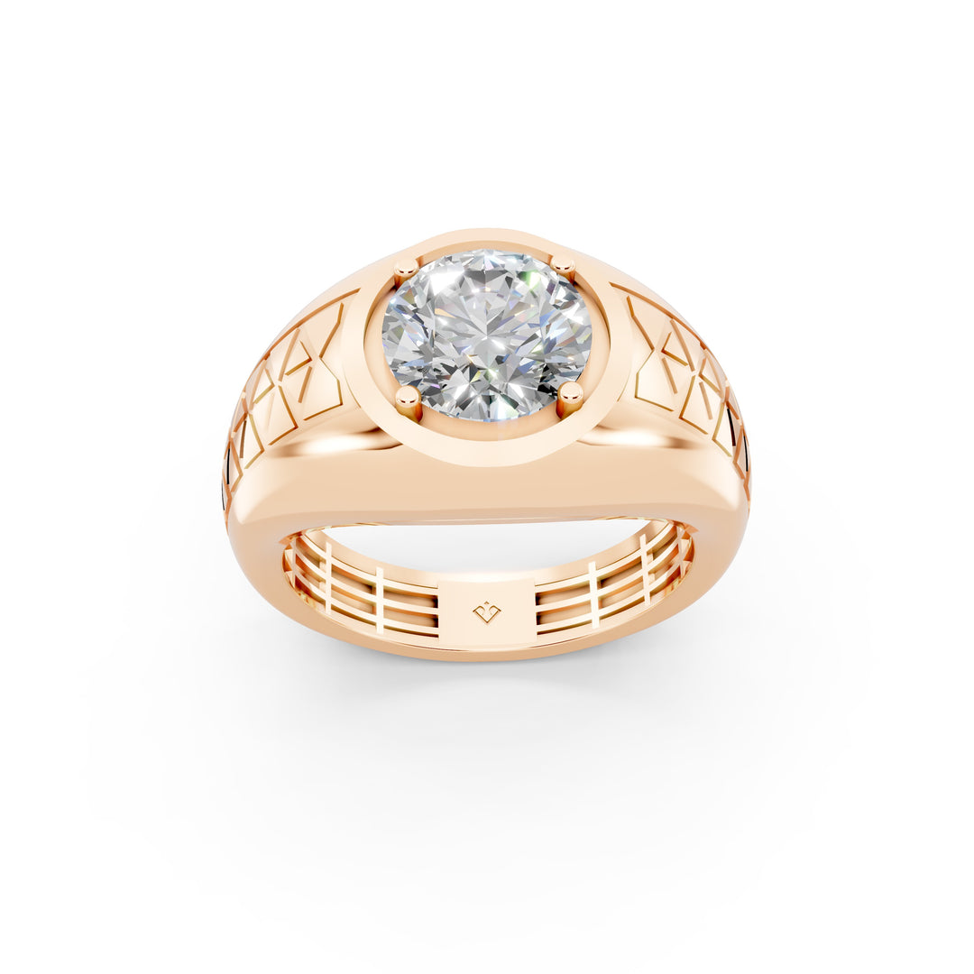 Peter Round Solitaire Gents Ring