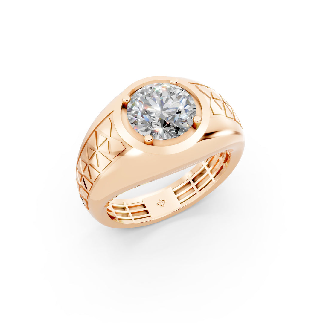 Peter Round Solitaire Gents Ring
