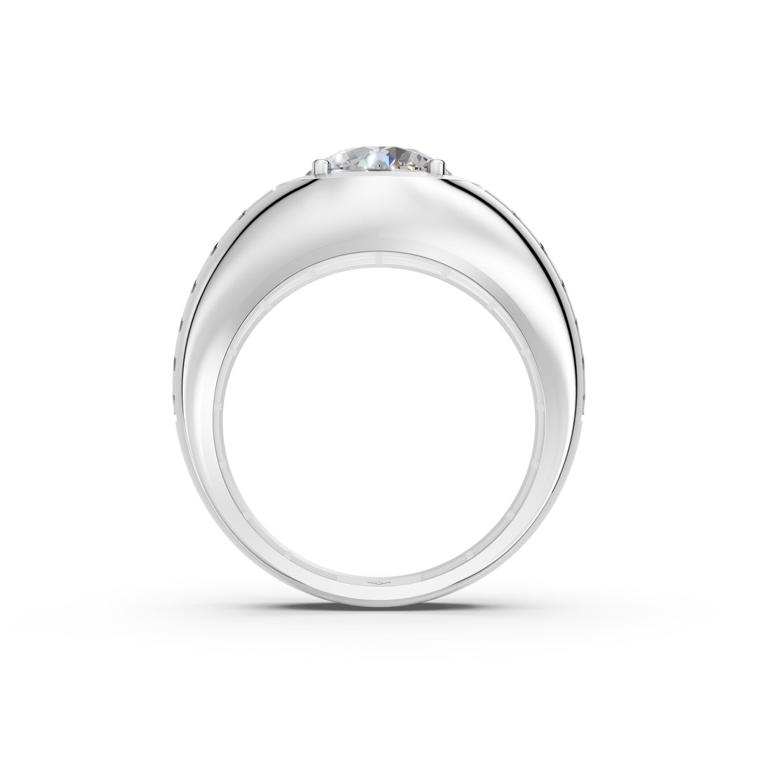 Peter Round Solitaire Gents Ring