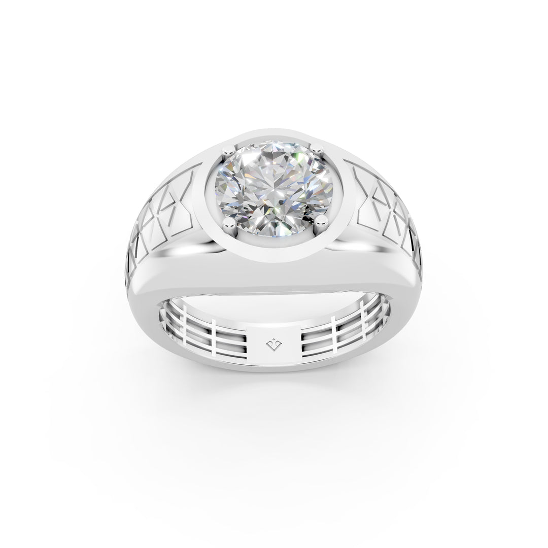 Peter Round Solitaire Gents Ring