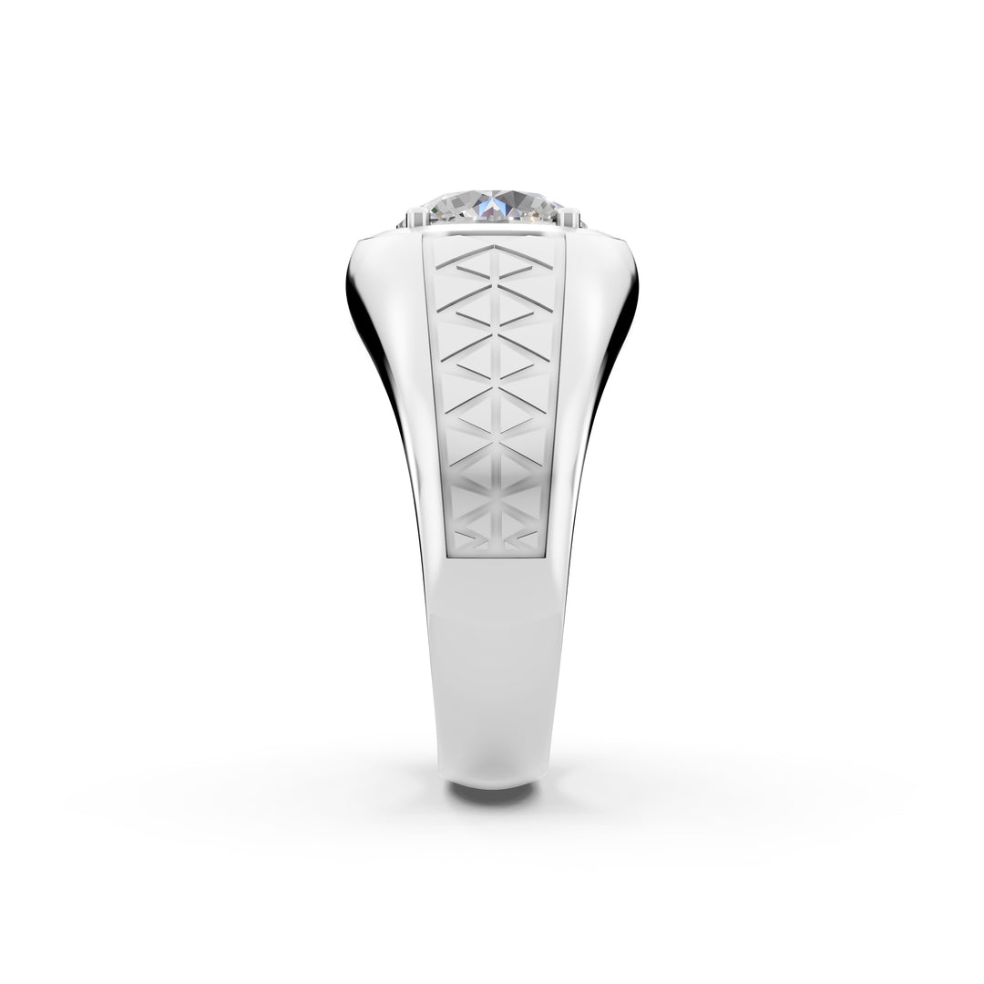 Peter Round Solitaire Gents Ring