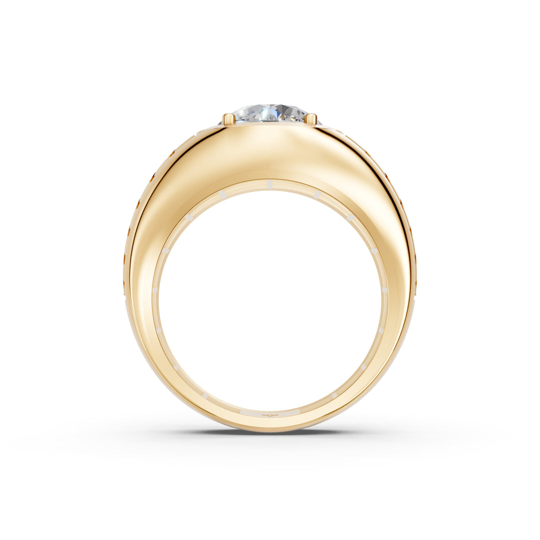 Peter Round Solitaire Gents Ring