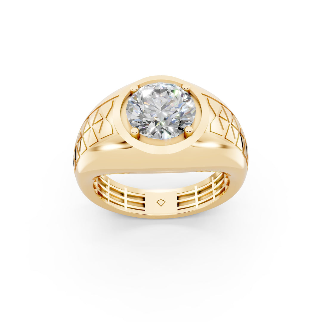 Peter Round Solitaire Gents Ring