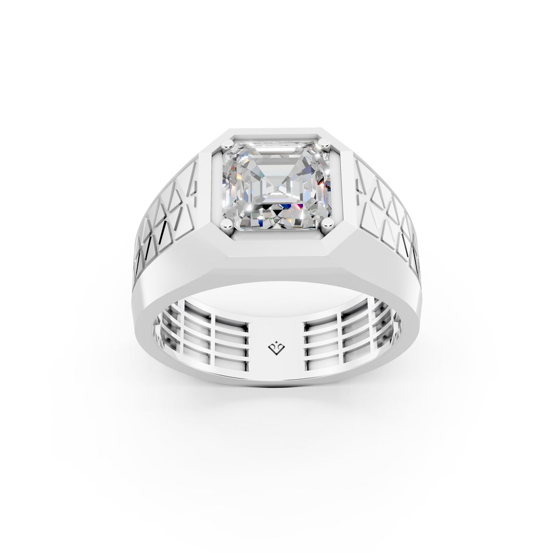 Marcus Emerald Solitaire Gents Ring