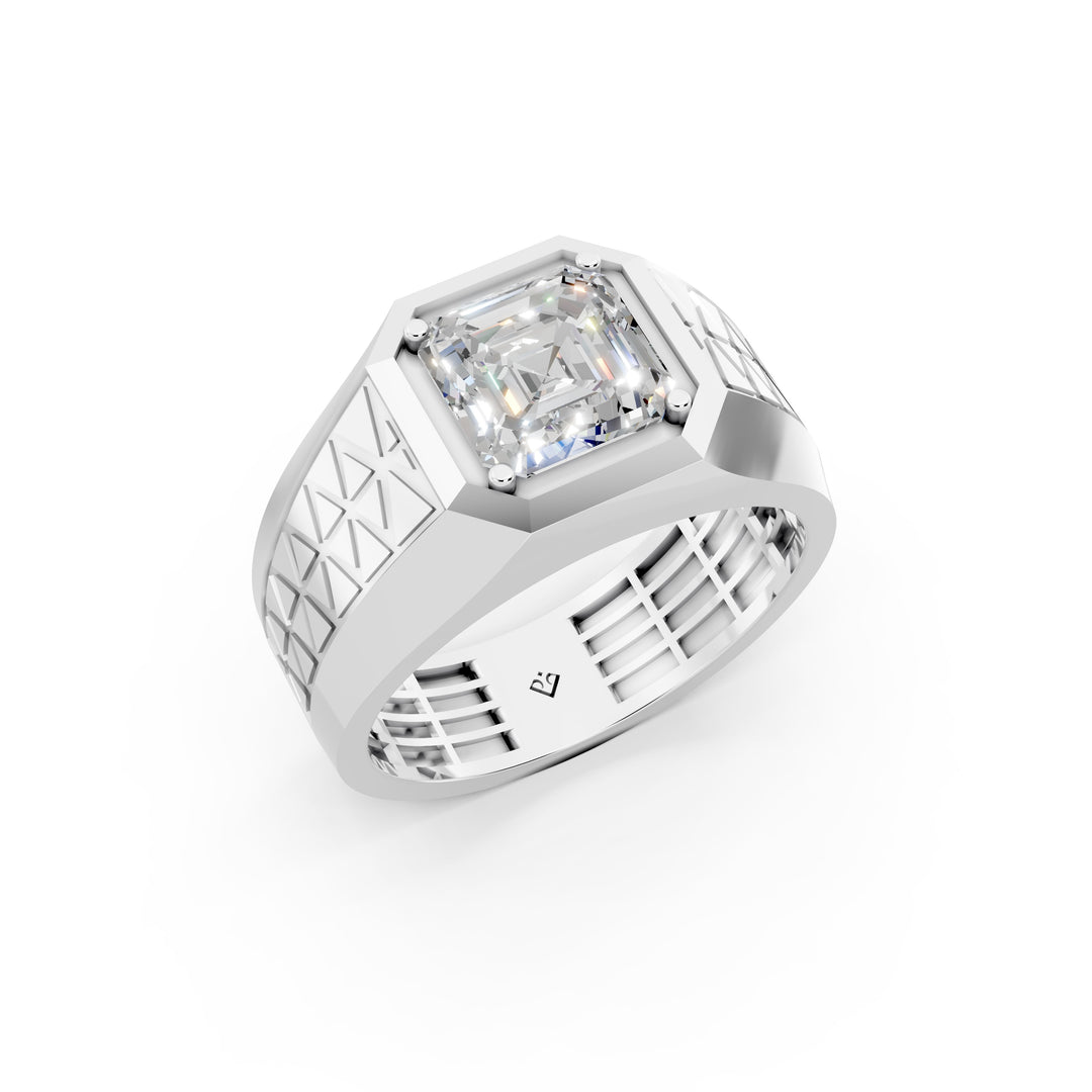 Marcus Emerald Solitaire Gents Ring