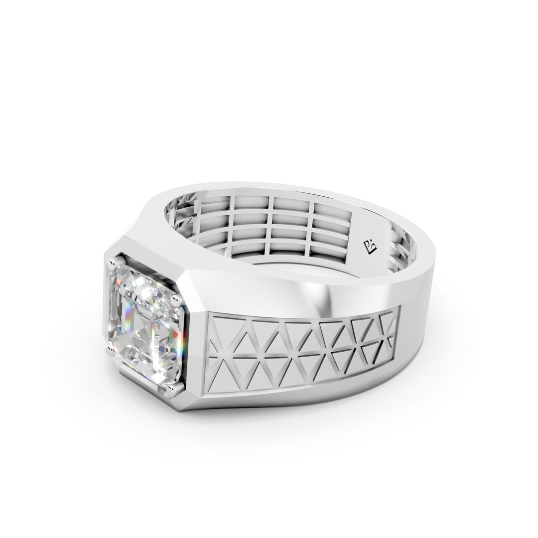 Marcus Emerald Solitaire Gents Ring
