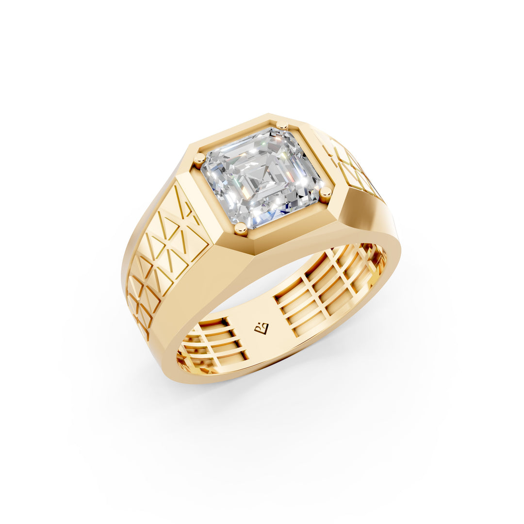 Marcus Emerald Solitaire Gents Ring