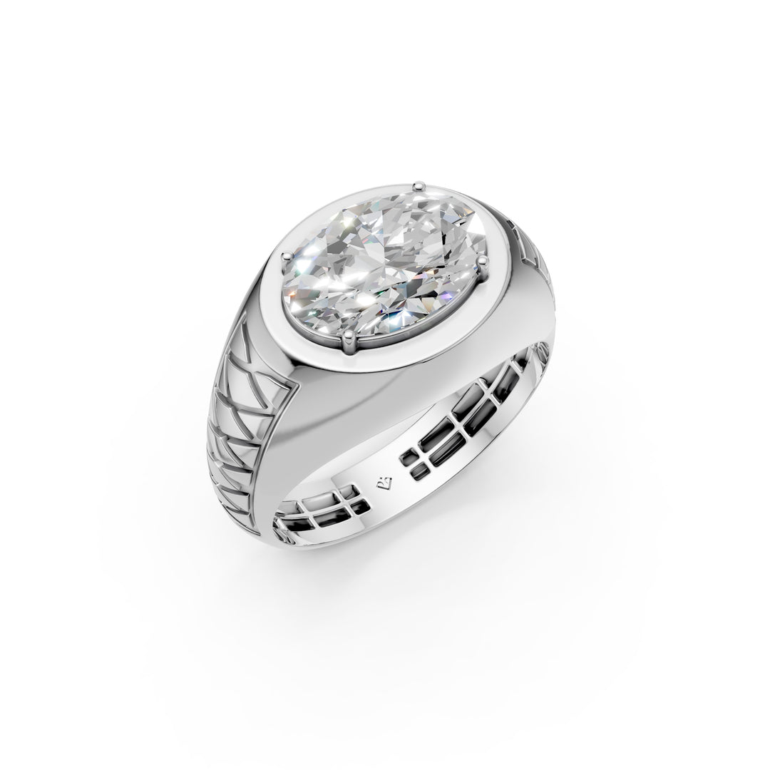 Arjun Oval Solitaire Gents Ring