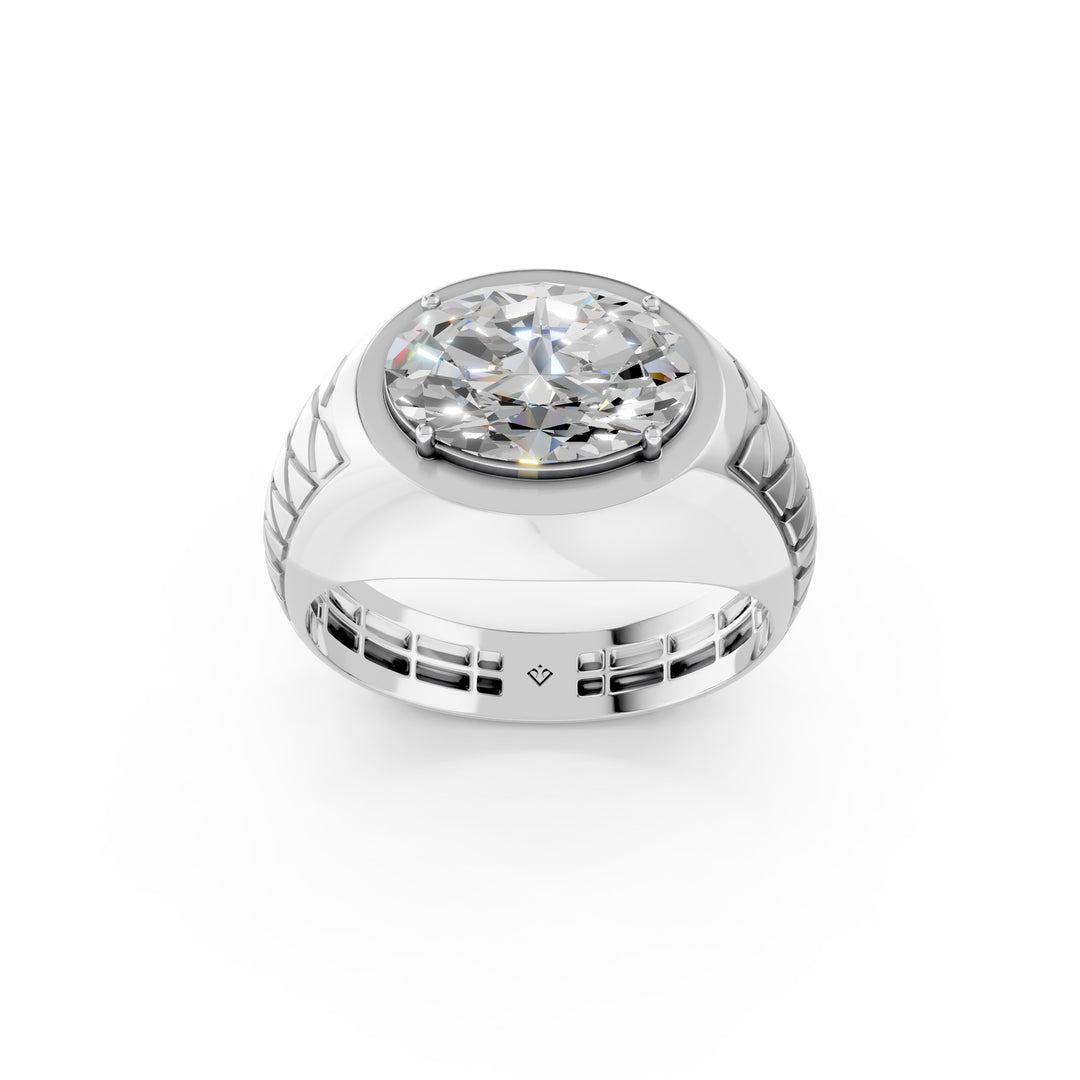 Arjun Oval Solitaire Gents Ring