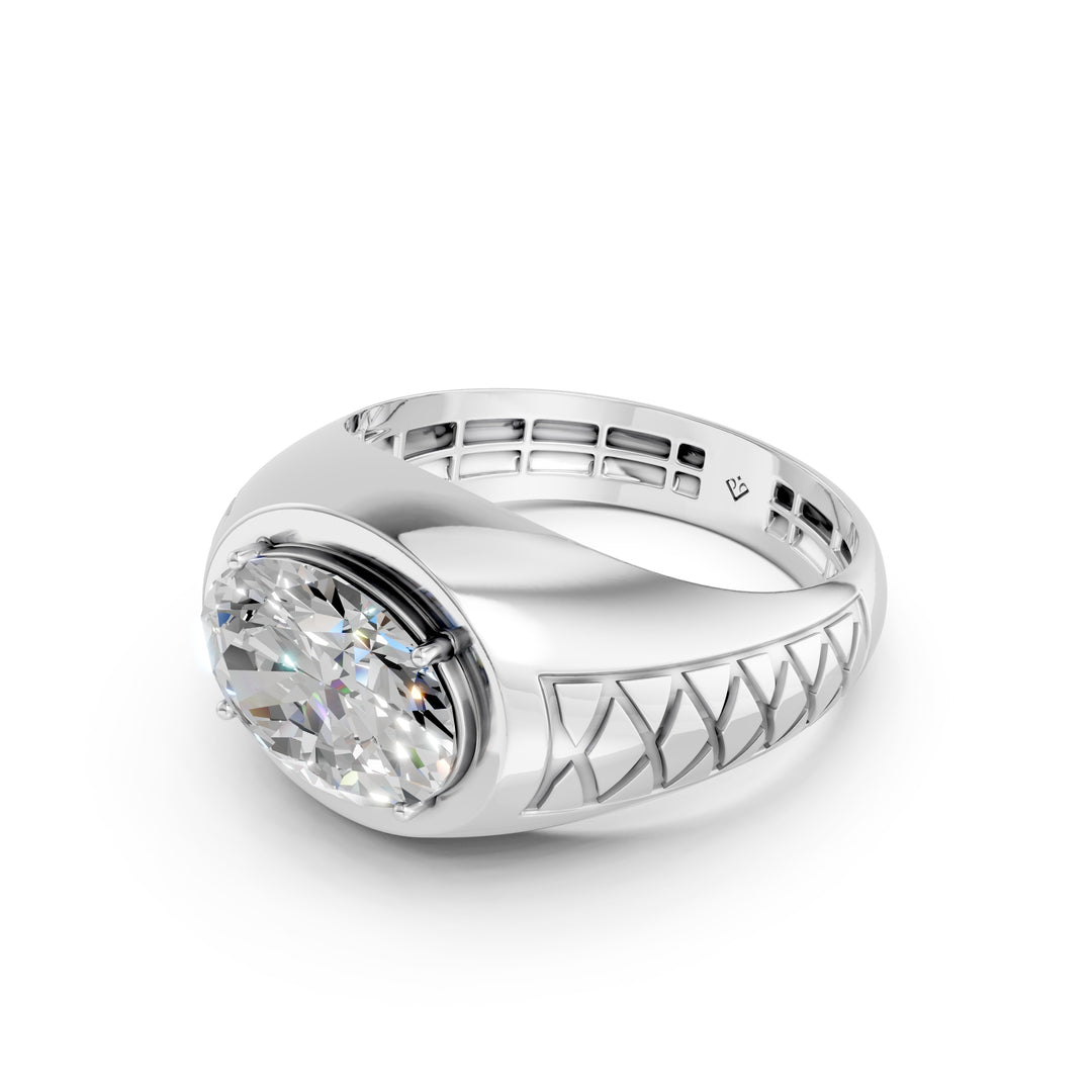 Arjun Oval Solitaire Gents Ring