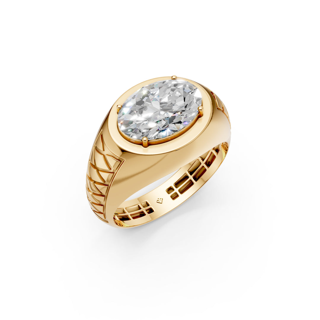 Arjun Oval Solitaire Gents Ring