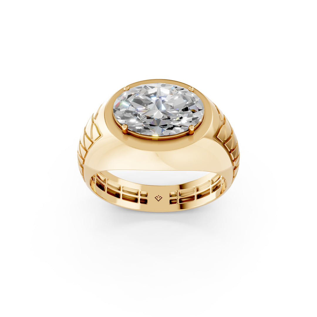 Arjun Oval Solitaire Gents Ring