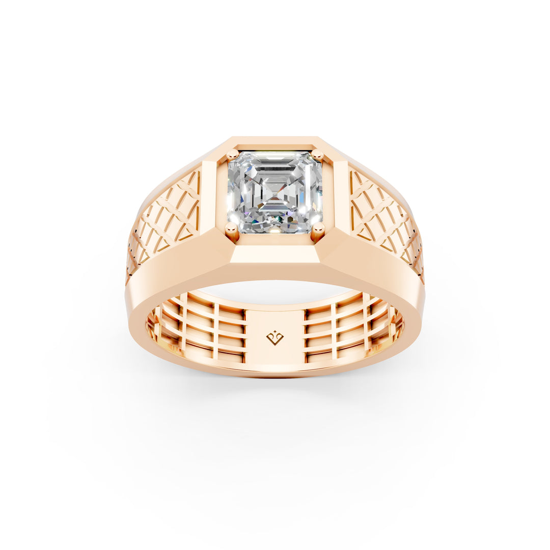 Hunter Emerald Solitaire Gents Ring
