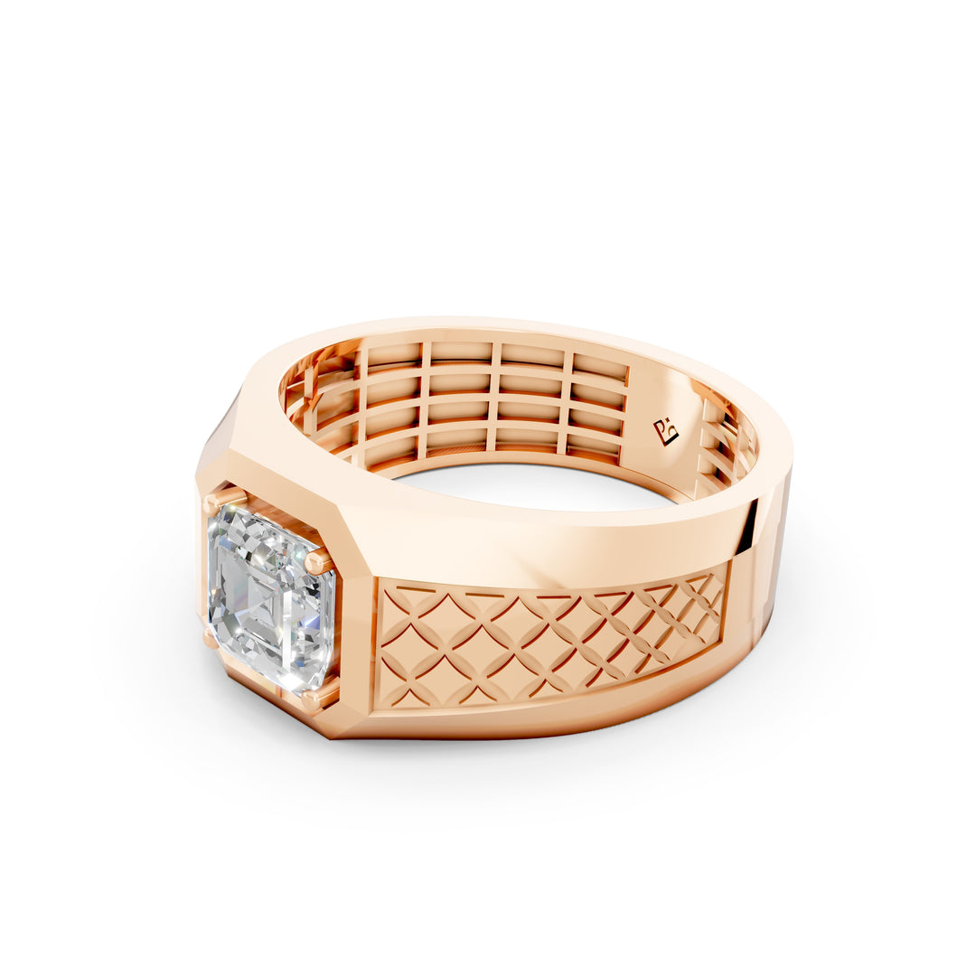 Hunter Emerald Solitaire Gents Ring