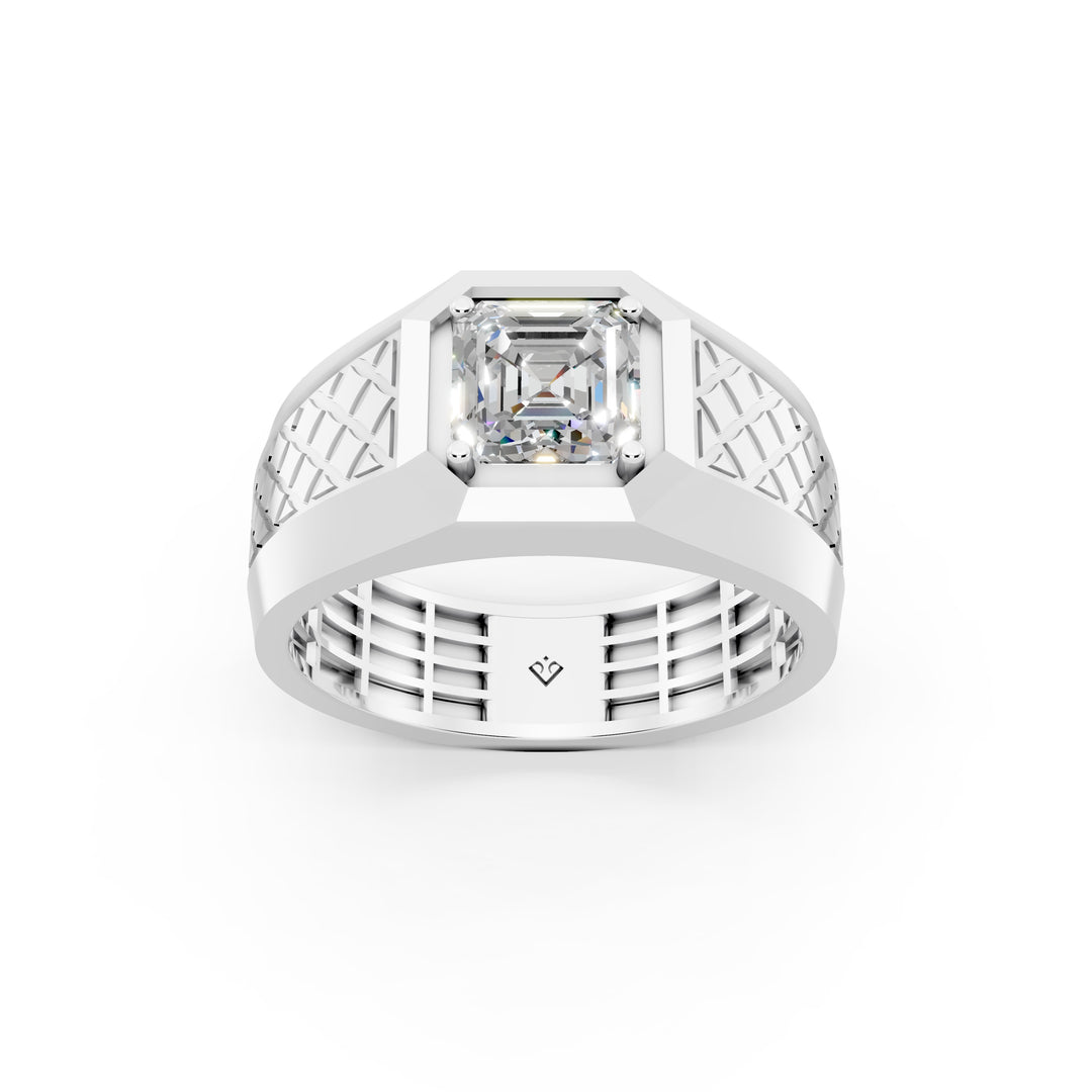 Hunter Emerald Solitaire Gents Ring