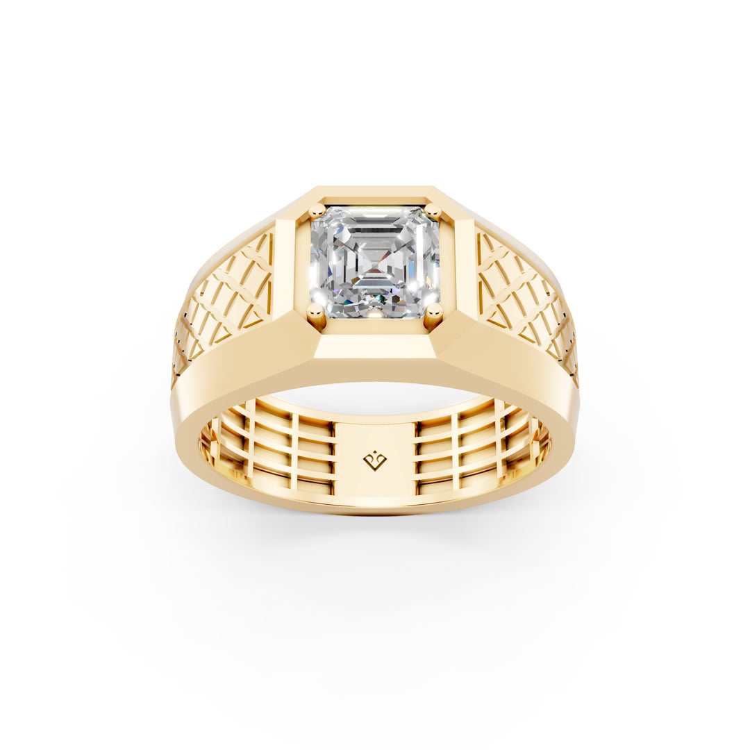 Hunter Emerald Solitaire Gents Ring
