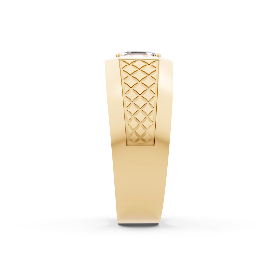 Hunter Emerald Solitaire Gents Ring