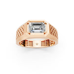 Load image into Gallery viewer, Percy Emerald Solitaire Gents Ring
