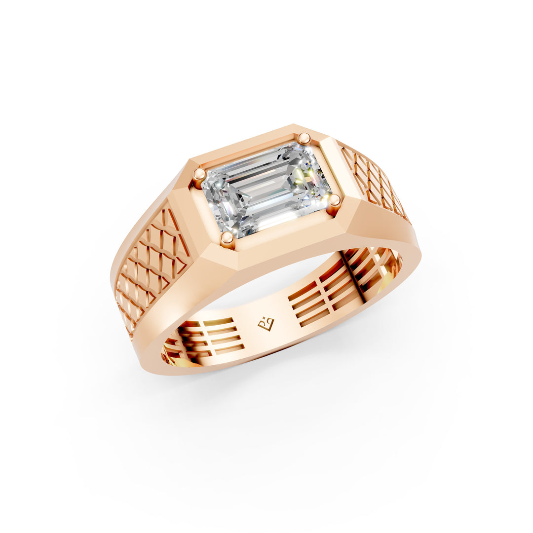 Percy Emerald Solitaire Gents Ring