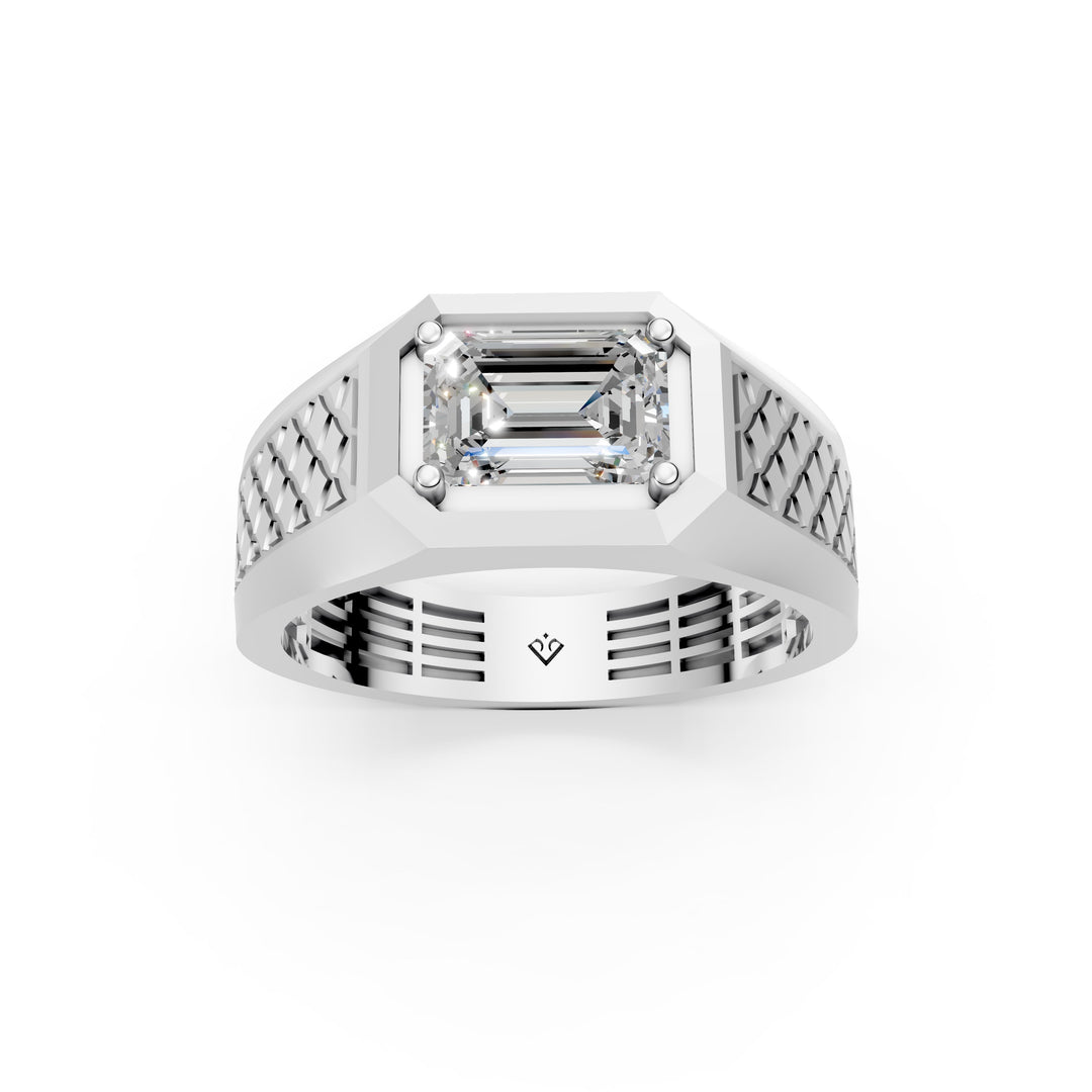 Percy Emerald Solitaire Gents Ring