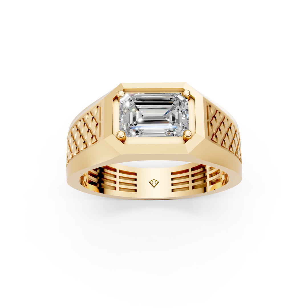 Percy Emerald Solitaire Gents Ring