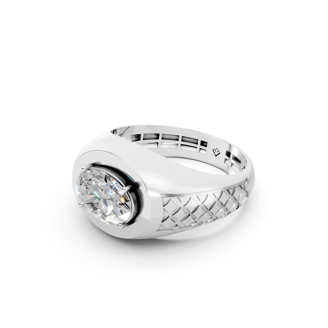 Joel Oval Solitaire Gents Ring