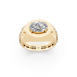 Load image into Gallery viewer, Joel Oval Solitaire Gents Ring
