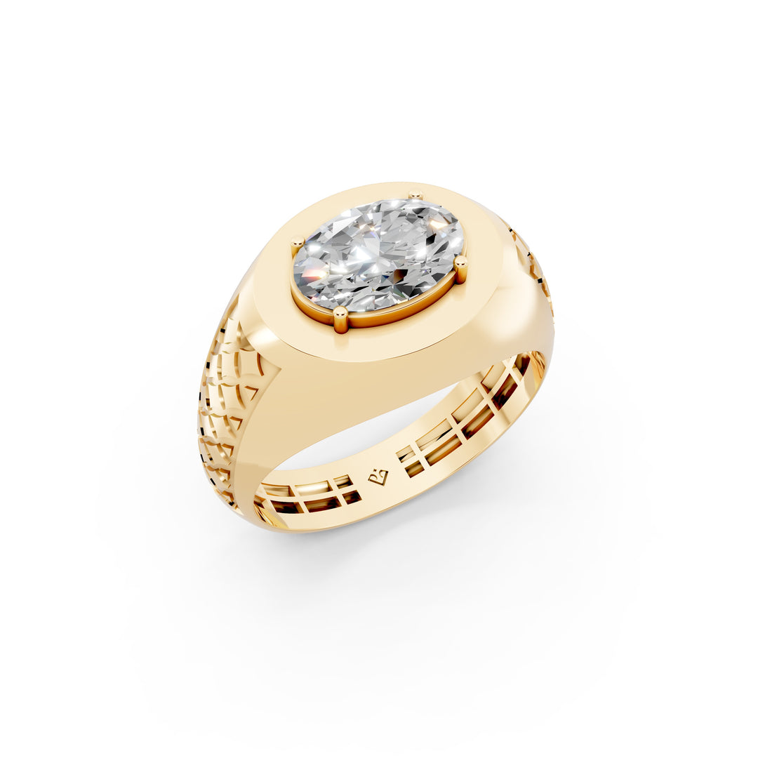Joel Oval Solitaire Gents Ring