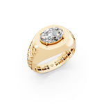 Load image into Gallery viewer, Joel Oval Solitaire Gents Ring
